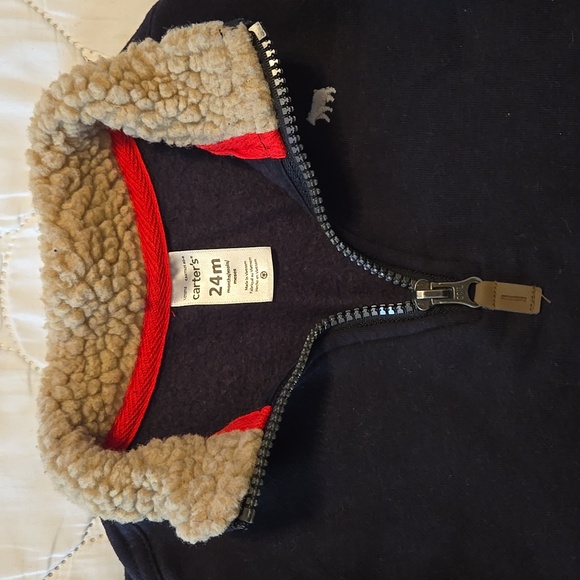 3/4 zip Sweatshirt with Sherpa like collar - Picture 2 of 2